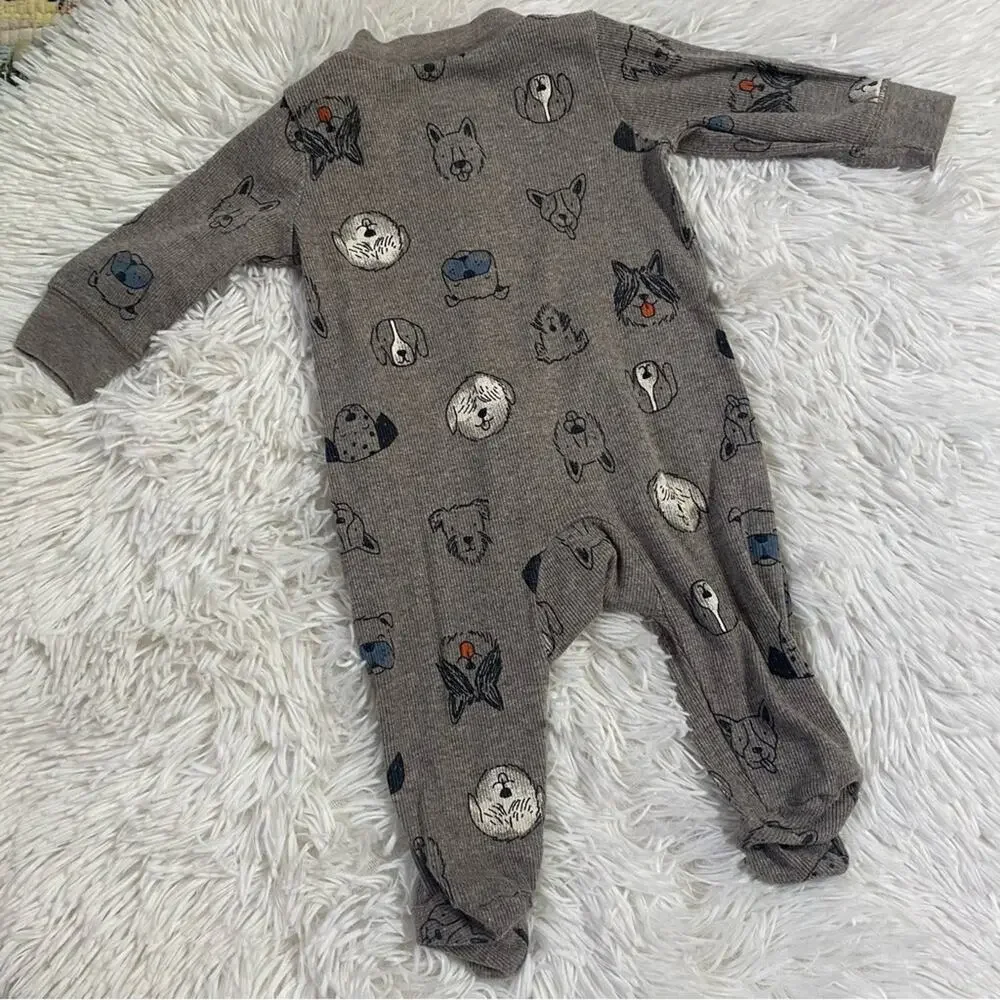 CARTER’S • Animal Puppy Dog Print Zip Sleeper